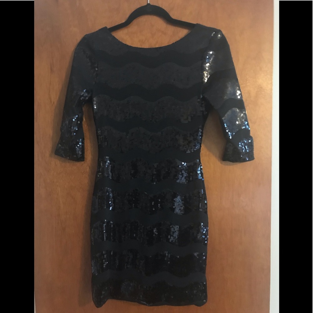 Black sequin mini dress